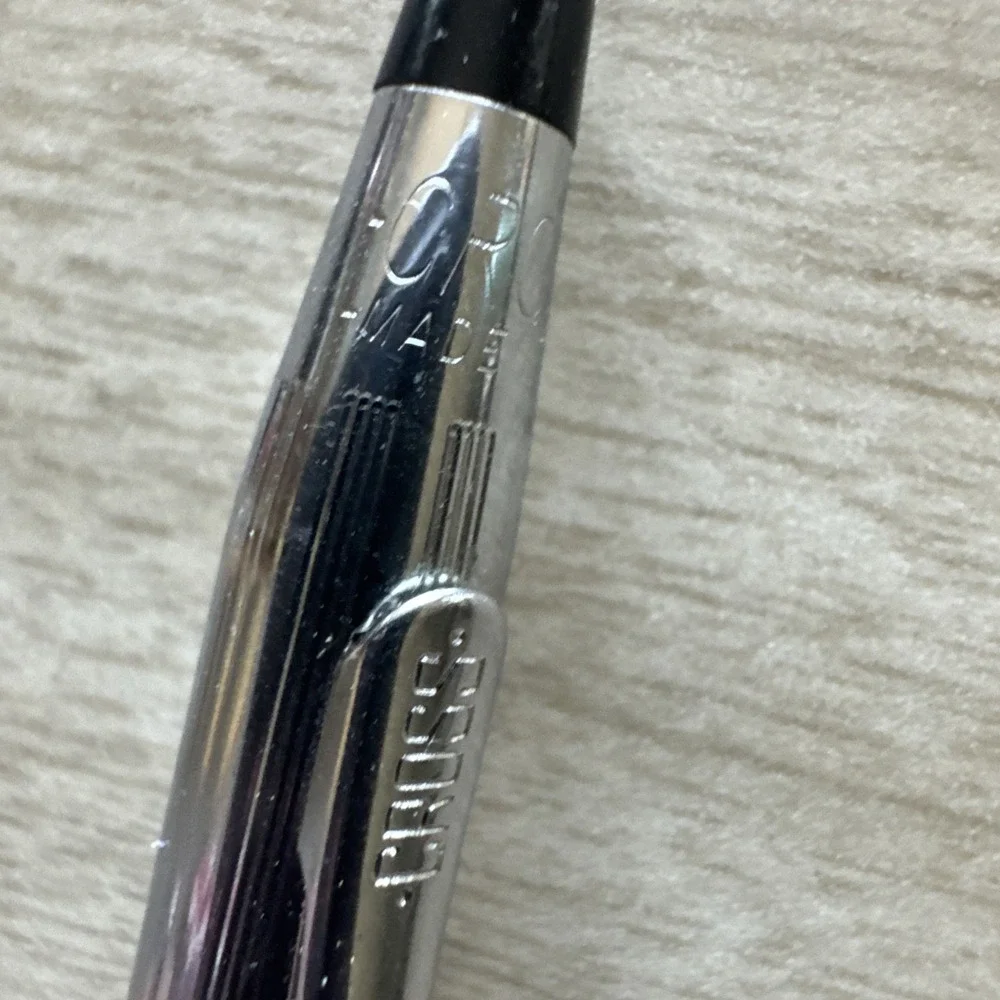 Cross Classic Century Chrome Silver PVD Micro-knurl Ballpoint Pen Vtg USA READ